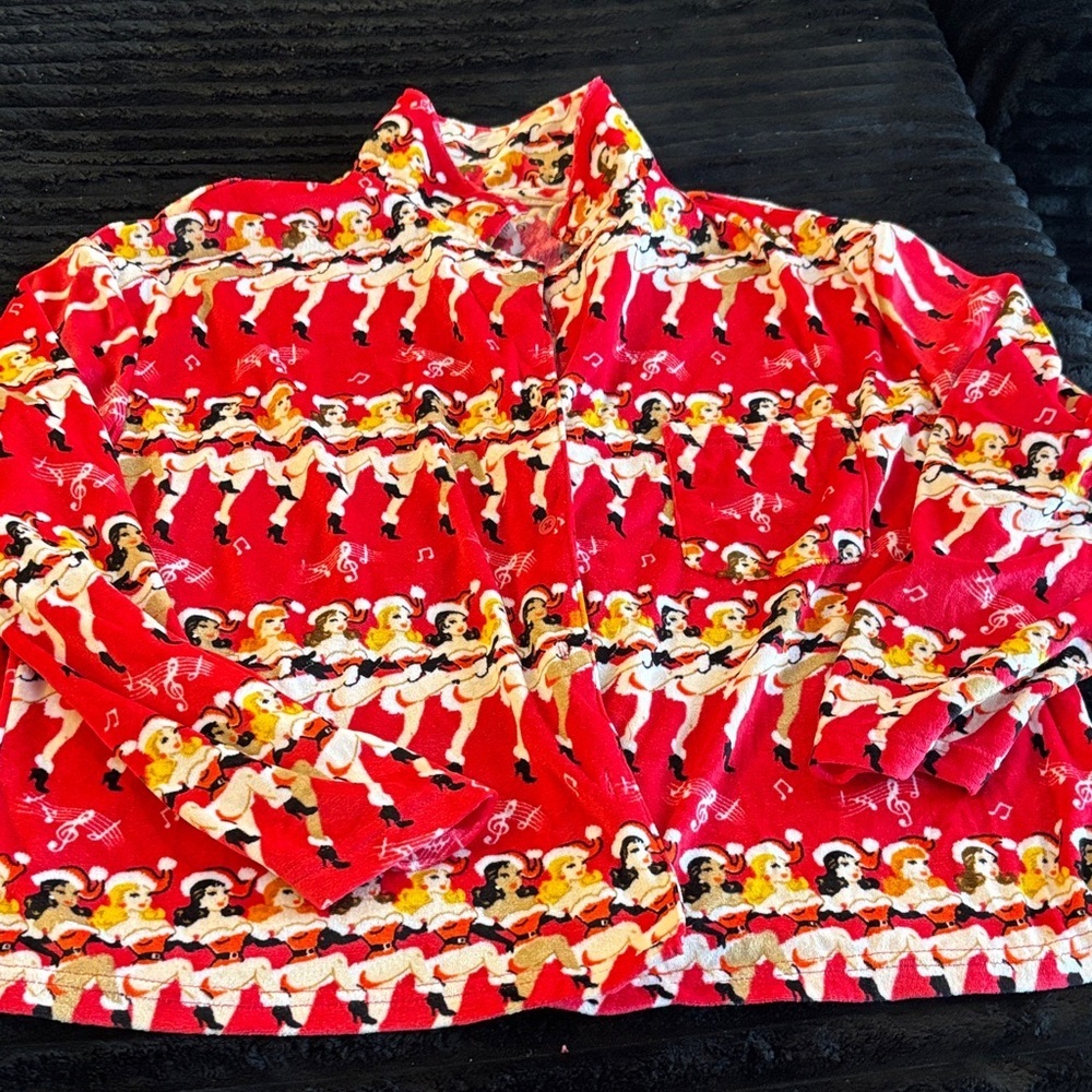 Holiday Time Red and White Patterned Garment